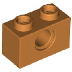 Technic, Brick 1 x 2 with Hole - Earth Orange Technic, Brick 1 x 2 with Hole - Earth Orange