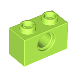 Technic, Brick 1 x 2 with Hole - Lime Technic, Brick 1 x 2 with Hole - Lime