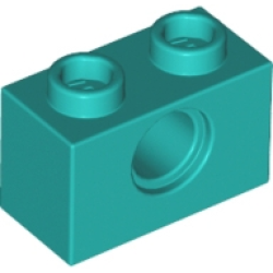 Technic, Brick 1 x 2 with Hole - Dark Turquoise Technic, Brick 1 x 2 with Hole - Dark Turquoise