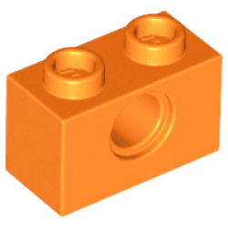 Technic, Brick 1 x 2 with Hole - Orange Technic, Brick 1 x 2 with Hole - Orange