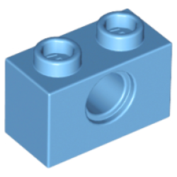 Technic, Brick 1 x 2 with Hole - Medium Blue Technic, Brick 1 x 2 with Hole - Medium Blue