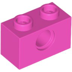 Technic, Brick 1 x 2 with Hole - Dark Pink Technic, Brick 1 x 2 with Hole - Dark Pink