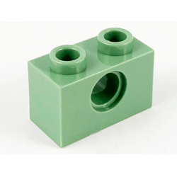 Technic, Brick 1 x 2 with Hole - Sand Green Technic, Brick 1 x 2 with Hole - Sand Green