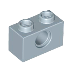 Technic, Brick 1 x 2 with Hole - Sand Blue Technic, Brick 1 x 2 with Hole - Sand Blue