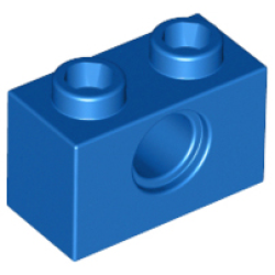 Technic, Brick 1 x 2 with Hole - Blue Technic, Brick 1 x 2 with Hole - Blue