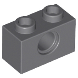 Technic, Brick 1 x 2 with Hole - Dark Bluish Gray Technic, Brick 1 x 2 with Hole - Dark Bluish Gray