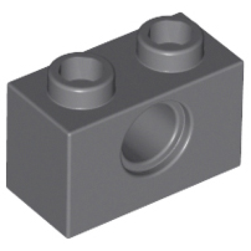 Деталь LEGO 3700 Technic, Brick 1 x 2 with Hole - Dark Bluish Gray