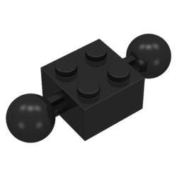 Technic, Brick Modified 2 x 2 with 2 Ball Joints - Black Technic, Brick Modified 2 x 2 with 2 Ball Joints - Black