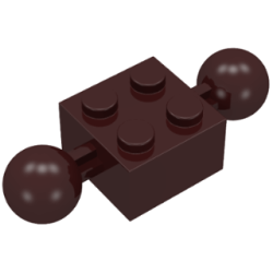 Technic, Brick Modified 2 x 2 with 2 Ball Joints - Dark Brown Technic, Brick Modified 2 x 2 with 2 Ball Joints - Dark Brown