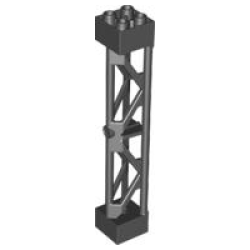 Support 2 x 2 x 10 Girder Triangular Vertical - Type 3 - 3 Posts, 2 Sections - Black