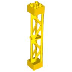 Support 2 x 2 x 10 Girder Triangular Vertical - Type 3 - 3 Posts, 2 Sections - Yellow