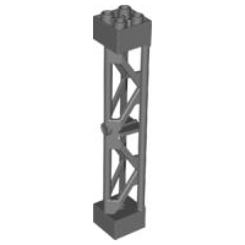 Деталь LEGO 58827 Support 2 x 2 x 10 Girder Triangular Vertical - Type 3 - 3 Posts, 2 Sections - Dark Bluish Gray