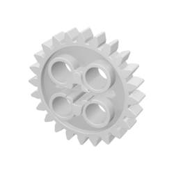 Technic, Gear 24 Tooth with 1 Axle Hole - White