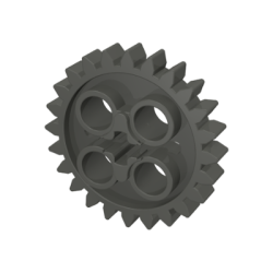 Technic, Gear 24 Tooth with 1 Axle Hole - Dark Gray
