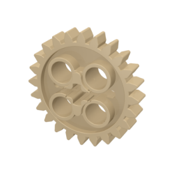 Technic, Gear 24 Tooth with 1 Axle Hole - Tan