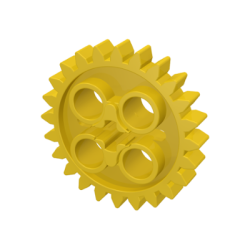 Technic, Gear 24 Tooth with 1 Axle Hole - Yellow