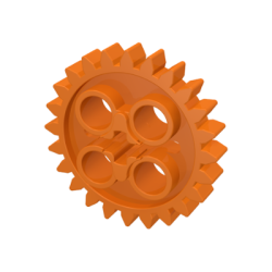 Technic, Gear 24 Tooth with 1 Axle Hole - Orange