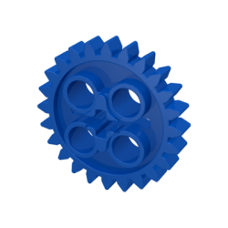Technic, Gear 24 Tooth with 1 Axle Hole - Blue