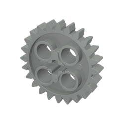 Technic, Gear 24 Tooth with 1 Axle Hole - Light Gray