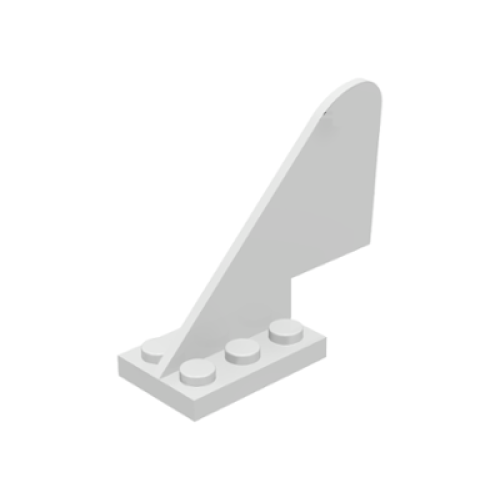 Деталь LEGO 3587 Tail with Rounded Top - White