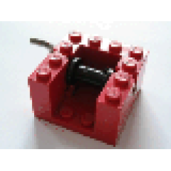 String Reel Winch 4 x 4 x 2 with Metal Handle (Black Drum) - Red