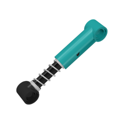 Деталь LEGO 731c06 Technic, Shock Absorber 6.5L with Black Piston Rod - Soft Spring, Standard Coils - Dark Turquoise
