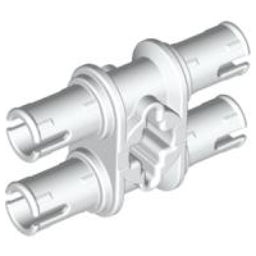 Деталь LEGO 32138 Technic, Pin Double with Axle Hole - White