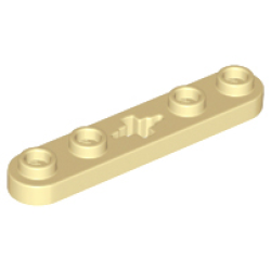 Technic, Plate 1 x 5 with Smooth Ends, 4 Studs and Center Axle Hole - Tan