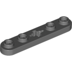 Technic, Plate 1 x 5 with Smooth Ends, 4 Studs and Center Axle Hole - Dark Bluish Gray