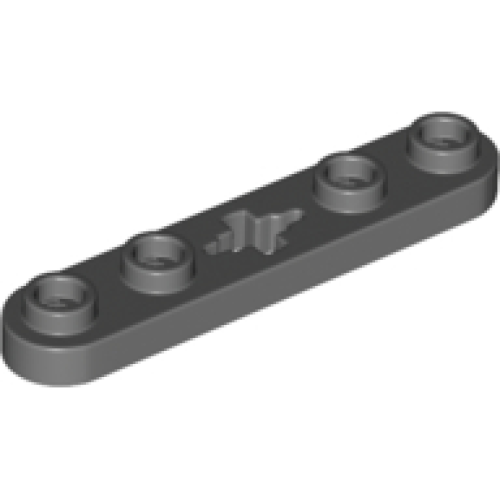 Деталь LEGO 32124 Technic, Plate 1 x 5 with Smooth Ends, 4 Studs and Center Axle Hole - Dark Bluish Gray