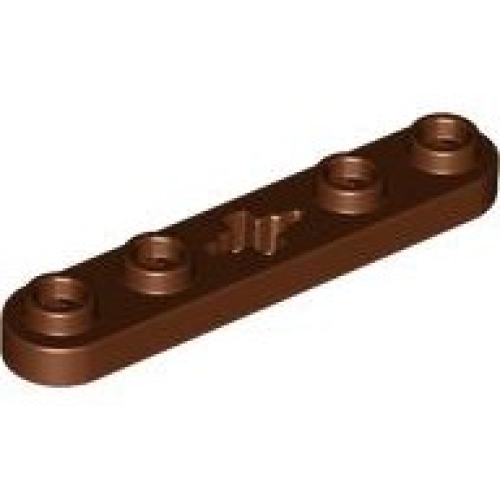 Деталь LEGO 32124 Technic, Plate 1 x 5 with Smooth Ends, 4 Studs and Center Axle Hole - Reddish Brown