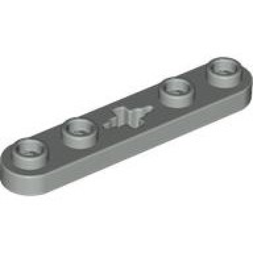Деталь LEGO 32124 Technic, Plate 1 x 5 with Smooth Ends, 4 Studs and Center Axle Hole - Light Gray