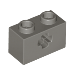 Technic, Brick 1 x 2 with Axle Hole - Dark Gray Technic, Brick 1 x 2 with Axle Hole - Dark Gray