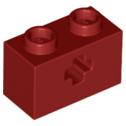 Technic, Brick 1 x 2 with Axle Hole - Dark Red Technic, Brick 1 x 2 with Axle Hole - Dark Red