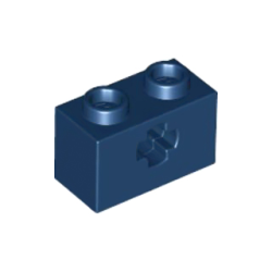Technic, Brick 1 x 2 with Axle Hole - Dark Blue Technic, Brick 1 x 2 with Axle Hole - Dark Blue