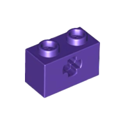 Technic, Brick 1 x 2 with Axle Hole - Dark Purple Technic, Brick 1 x 2 with Axle Hole - Dark Purple