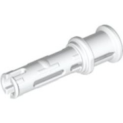 Technic, Pin 3L with Friction Ridges and Stop Bush - White Technic, Pin 3L with Friction Ridges and Stop Bush - White
