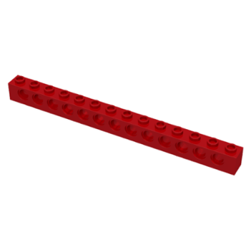 Деталь LEGO 32018 Technic, Brick 1 x 14 with Holes - Red