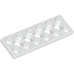 Technic, Plate 2 x 6 with 5 Holes - White Technic, Plate 2 x 6 with 5 Holes - White