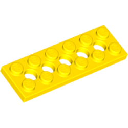 Technic, Plate 2 x 6 with 5 Holes - Yellow Technic, Plate 2 x 6 with 5 Holes - Yellow