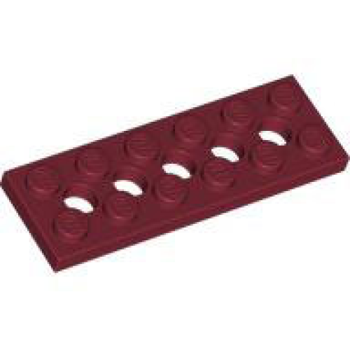 Деталь LEGO 32001 Technic, Plate 2 x 6 with 5 Holes - Dark Red
