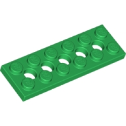Technic, Plate 2 x 6 with 5 Holes - Green Technic, Plate 2 x 6 with 5 Holes - Green