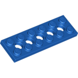 Technic, Plate 2 x 6 with 5 Holes - Blue Technic, Plate 2 x 6 with 5 Holes - Blue