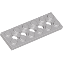 Technic, Plate 2 x 6 with 5 Holes - Light Gray Technic, Plate 2 x 6 with 5 Holes - Light Gray