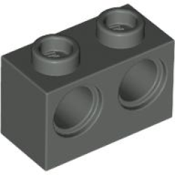 Technic, Brick 1 x 2 with Holes - Dark Gray Technic, Brick 1 x 2 with Holes - Dark Gray