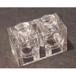 Technic, Brick 1 x 2 with Holes - Trans-Clear Technic, Brick 1 x 2 with Holes - Trans-Clear