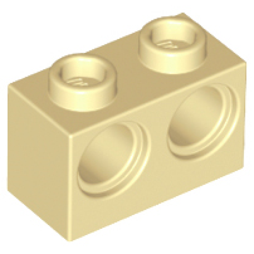Деталь LEGO 32000 Technic, Brick 1 x 2 with Holes - Tan