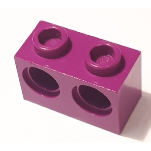 Деталь LEGO 32000 Technic, Brick 1 x 2 with Holes - Purple