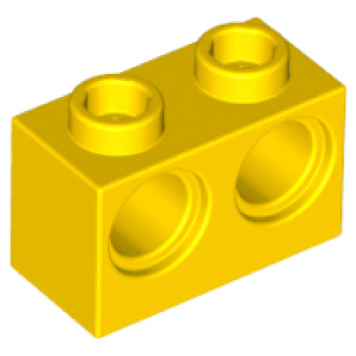 Деталь LEGO 32000 Technic, Brick 1 x 2 with Holes - Yellow