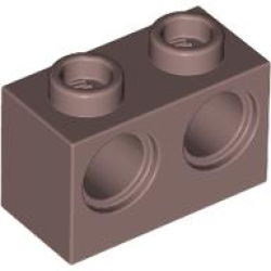 Technic, Brick 1 x 2 with Holes - Sand Red Technic, Brick 1 x 2 with Holes - Sand Red